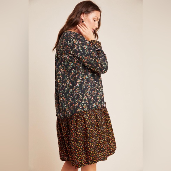 NWOT Maeve Anthropologie Size 10 Marlie Button Front Floral Tunic Mini Dress - Picture 3 of 11